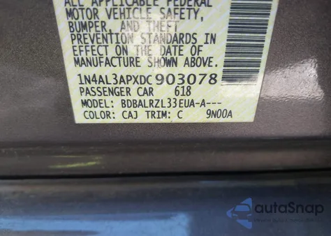 2013 Nissan Altima 2.5 S из США, поврежденный, VIN 1N4AL3APXDC903078